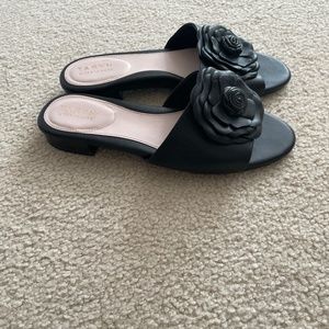 Taryn Rose floral slides